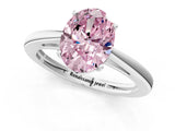 Platinum Fancy Pink Oval  Solitaire Diamond Ring with Split Shank and Four-Prong Setting_13