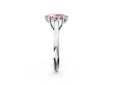 Platinum Fancy Pink Oval  Solitaire Engagement Ring with Six-Prong Setting and Classic Band 3