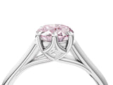 Platinum Fancy Pink Oval  Solitaire Engagement Ring with Six-Prong Setting and Classic Band 5