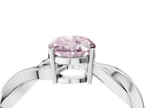 Platinum Fancy Pink Oval  Solitaire Twisted Pave Diamond Ring with Four-Prong Setting_4