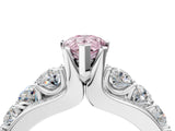 Platinum Fancy Pink Pear  Brilliant Solitaire with Side Stones on a Pave Band and Four-Prong Setting_16
