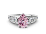 Platinum Fancy Pink Pear Cut Brilliant Diamond Pavé Band with Six-Prong Setting_18