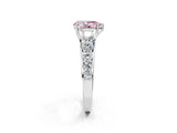 Platinum Fancy Pink Pear Cut Brilliant Diamond Pavé Band with Six-Prong Setting_20