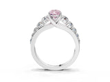 Platinum Fancy Pink Pear Cut Brilliant Diamond Pavé Band with Six-Prong Setting_21