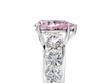 Platinum Fancy Pink Pear Cut Brilliant Diamond Pavé Band with Six-Prong Setting_23