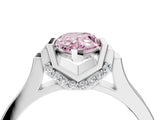 Platinum Fancy Pink Pear Cut Brilliant Solitaire Diamond Ring with Channel Set Band and Bar Prong Setting_10