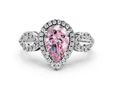 Platinum Fancy Pink Pear Cut Cut Halo Diamond Infinity Band with Four-Prong Setting_12