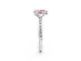 Platinum Fancy Pink Pear Cut Diamond Brilliant Solitaire Ring with Pavé Band and Four-Prong Setting_38
