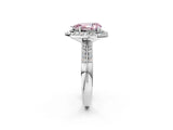 Platinum Fancy Pink Pear Cut Diamond Double Halo Ring with Split Shank and Four-Prong Setting_14