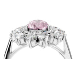 Platinum Fancy Pink Pear Cut Diamond Floral Double Halo Engagement Ring with Prong Setting_46