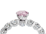 Platinum Fancy Pink Pear Cut Diamond Side Stone Engagement Ring with Four-Prong Setting_35