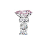 Platinum Fancy Pink Pear Cut Diamond Side Stone Engagement Ring with Four-Prong Setting_36