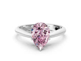 Platinum Fancy Pink Pear Cut Diamond Solitaire Engagement Ring with Cathedral Setting and Four-Prong Mount_6