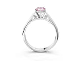 Platinum Fancy Pink Pear Cut Diamond Solitaire Engagement Ring with Cathedral Setting and Four-Prong Mount_9