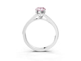Platinum Fancy Pink Pear Cut Diamond Solitaire Ring with Pavé Band and Prong Setting_15