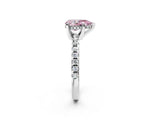 Platinum Fancy Pink Pear Cut Diamond Solitaire Ring with Round  Pavé Band and Four-Prong Setting_38