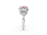 Platinum Fancy Pink Pear Cut Halo Diamond Split Shank Engagement Ring with Four-Prong Setting_8