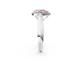 Platinum Fancy Pink Pear  Cut Halo Solitaire Engagement Ring with Square Band and Four-Prong Setting_14