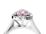 Platinum Fancy Pink Pear  Cut Halo Solitaire Engagement Ring with Square Band and Four-Prong Setting_16