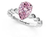 Platinum Fancy Pink Pear Cut Solitaire Diamond Ring with Infinity Twist Band and Four-Prong Setting_7