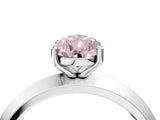 Platinum Fancy Pink Pear  Cut Solitaire Engagement Ring with Flat Band and Four-Prong Setting 4