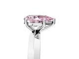 Platinum Fancy Pink Pear  Cut Solitaire Engagement Ring with Flat Band and Four-Prong Setting 5