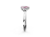 Platinum Fancy Pink Pear  Cut Solitaire Engagement Ring with Tapered Band and Four-Prong Setting 3