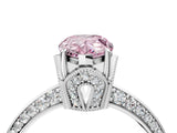 Platinum Fancy Pink Pear Cut Solitaire Split Shank Pave Diamond Engagement Ring with Four-Prong Setting_10