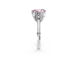 Platinum Fancy Pink Pear Cut Solitaire Split Shank Pave Diamond Engagement Ring with Four-Prong Setting_8