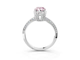Platinum Fancy Pink Pear Cut Solitaire Split Shank Pave Diamond Engagement Ring with Four-Prong Setting_9