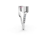 Platinum Fancy Pink Pear Cut Solitaire Tension-Set Diamond Split Shank Ring_8