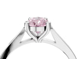 Platinum Fancy Pink Pear  Solitaire Diamond Ring with Four-Prong Setting and Tapered Band 5
