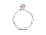Platinum Fancy Pink Pear  Solitaire Diamond Ring with a Classic Band and Four-Prong Setting 3