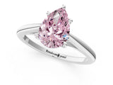 Platinum Fancy Pink Pear  Solitaire Engagement Ring with Four-Prong Setting and Classic Band 3