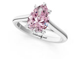 Platinum Fancy Pink Pear  Solitaire Engagement Ring with Six-Prong Setting and Classic Band 2