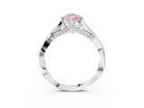 Platinum Fancy Pink Pear  Solitaire Twist Band Six-Prong Setting 4