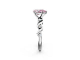 Platinum Fancy Pink Pear  Solitaire Twisted Band with Prong Setting 3