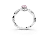 Platinum Fancy Pink Pear  Solitaire Twisted Pave Diamond Ring with Four-Prong Setting_3