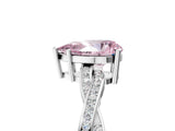 Platinum Fancy Pink Pear  Solitaire Twisted Pave Diamond Ring with Four-Prong Setting_5