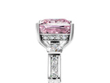 Platinum Fancy Pink Princess Cut Brilliant Three-Stone Pave Band with Four-Prong Setting_11