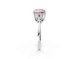 Platinum Fancy Pink Princess Cut Cut Diamond Cluster Ring with Solitaire Band and Four-Prong Setting_27