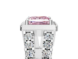 Platinum Fancy Pink Princess Cut Cut Halo Split Shank Prong Set Ring_17