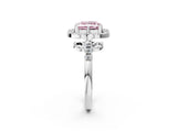 Platinum Fancy Pink Princess Cut Diamond Floral Halo Split Shank Prong Setting Ring_26