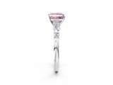 Platinum Fancy Pink Princess  Cut Diamond Ring with Baguette Side Stones, Channel Set Band, and Four-Prong Setting_26