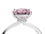 Platinum Fancy Pink Princess Cut Diamond Solitaire Ring with Classic Band and Four-Prong Setting_16