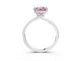 Platinum Fancy Pink Princess Cut Diamond Solitaire Ring with Classic Band and Four-Prong Setting_39