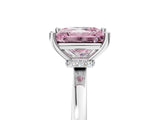 Platinum Fancy Pink Princess Cut Diamond Solitaire Ring with Classic Band and Four-Prong Setting_41