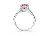 Platinum Fancy Pink Princess Cut Solitaire Diamond Ring with Six-Prong Setting and Classic Band_29