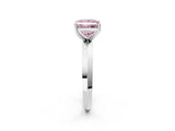 Platinum Fancy Pink Princess  Cut Solitaire Engagement Ring with Flat Band and Four-Prong Setting 3