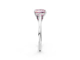 Platinum Fancy Pink Princess  Solitaire Engagement Ring with Four-Prong Setting and Classic Band 3